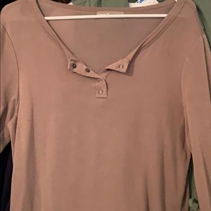 Taupe color long sleeve too. Size L